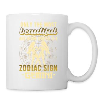 Sternzeichen Zwillinge Zwilling Geschenk - Tasse - Weiß - Rechts