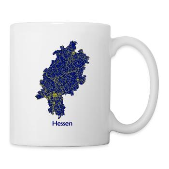 Karte Bundesland Hessen Straßenkarte - Tasse - Weiß - Rechts