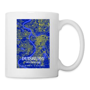 Nachtblaue schöne ästhetische Duisburg Stadtkarte - Tasse - Weiß - Rechts