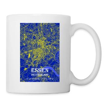 Nachtblaue moderne ästhetische Essen Stadtkarte - Tasse - Weiß - Rechts