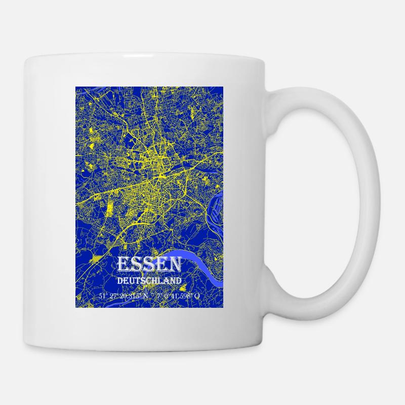 Nachtblaue moderne ästhetische Essen Stadtkarte - Tasse - Weiß