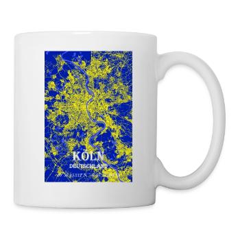 Helle moderne ästhetische Stadtkarte Köln - Tasse - Weiß - Rechts