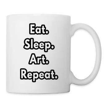Eat Sleep Art Repeat - art teacher gifts - Mug - white - Right