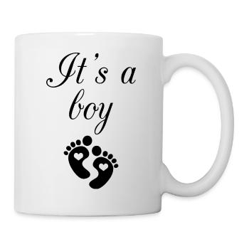 Schwangerschaft Babyparty Babyshower Boy Girl - Tasse - Weiß - Rechts