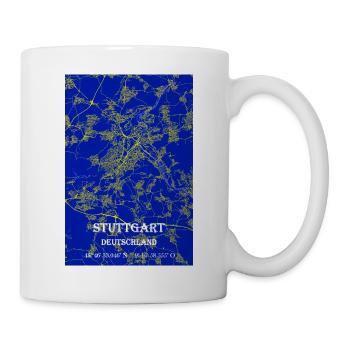 Elegante moderne Stuttgart Stadtkarte - Tasse - Weiß - Rechts