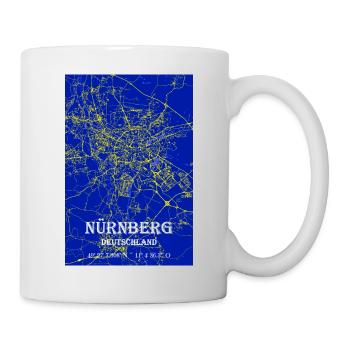 Elegante moderne Nürnberg Stadtkarte Nacht - Tasse - Weiß - Rechts
