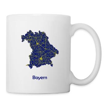 Mystische Bayern Straßen Karte - Tasse - Weiß - Rechts