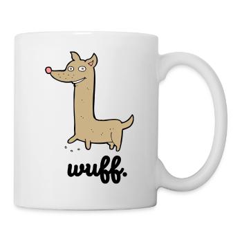 Cooler Hund | Lustige Geschenkidee | wuff - Tasse - Weiß - Rechts