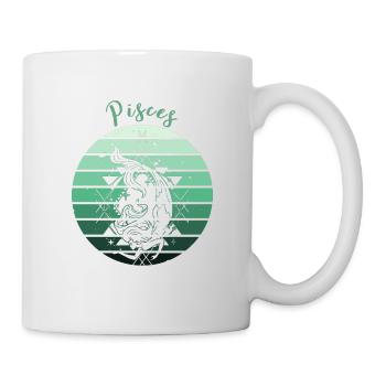 Logo rétro signe astrologique "Poisson" - Mug blanc - blanc - Droite