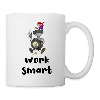 Travaillez intelligemment - Mug blanc - blanc - Droite