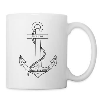 "Lass los" auf einem Anker geschrieben - Tasse - Weiß - Rechts