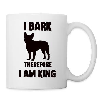 J’aboie donc je suis roi français bouledogue noir - Mug blanc - blanc - Droite
