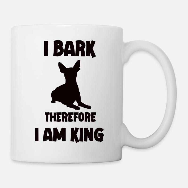 I bark therefore i am King chihuahua black - Tasse - Weiß