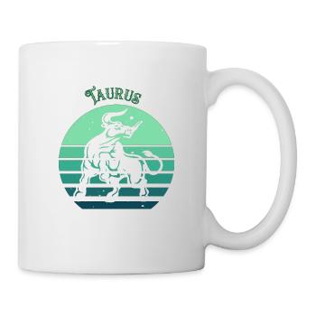 Logo rétro signe astrologique "Taureau" - Mug blanc - blanc - Droite
