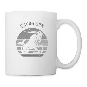 Logo rétro signe astrologique "Capricorne" - Mug blanc - blanc - Droite