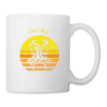 Logo rétro signe astrologique "Gémeaux" - Mug blanc - blanc - Droite