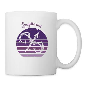 Logo rétro signe astrologique "Sagittaire" - Mug blanc - blanc - Droite
