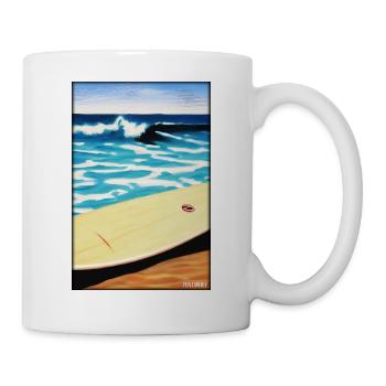 Surfer Surfbrett Wassersport Sommer Sonne Strand - Tasse - Weiß - Rechts