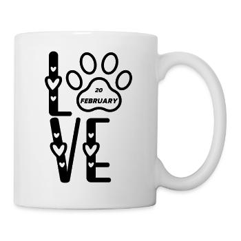 Journée Love Pets 20 février Journée Aimez votre animal de compagnie 2023 - Mug blanc - blanc - Droite