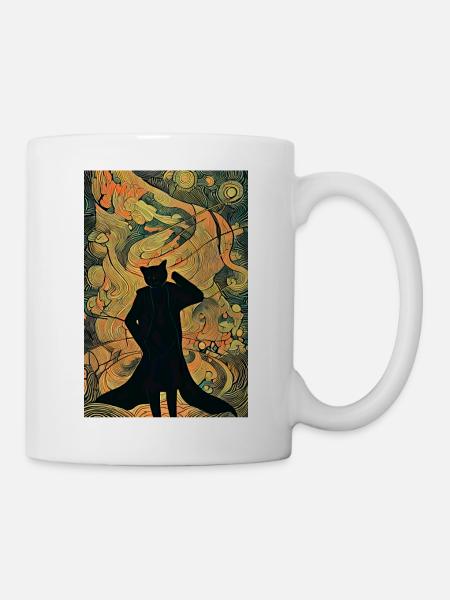 Détective Freddy le chat Poster - Mug blanc - blanc