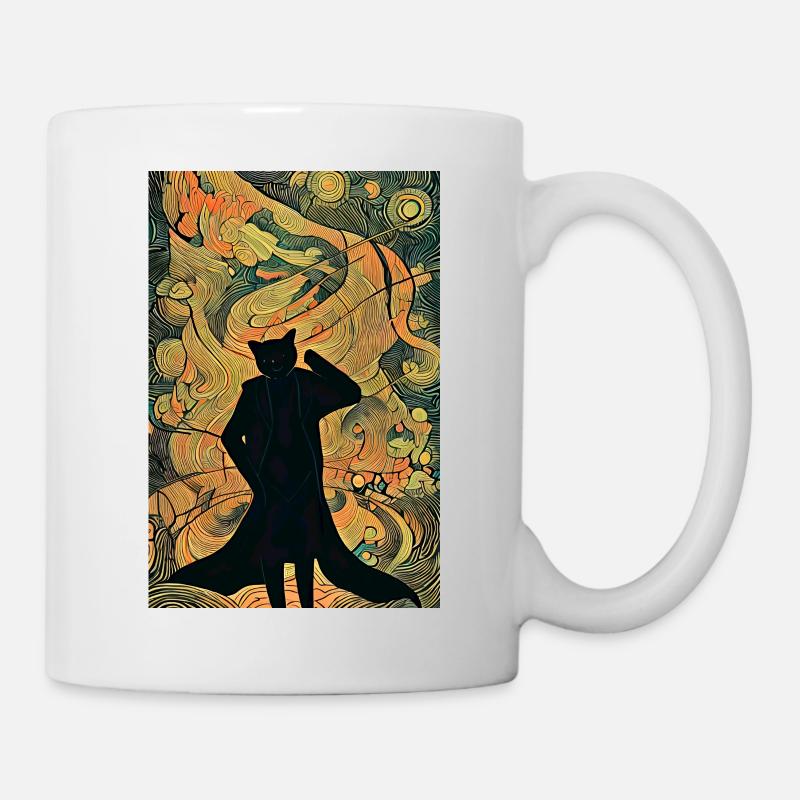 Détective Freddy le chat Poster - Mug blanc - blanc