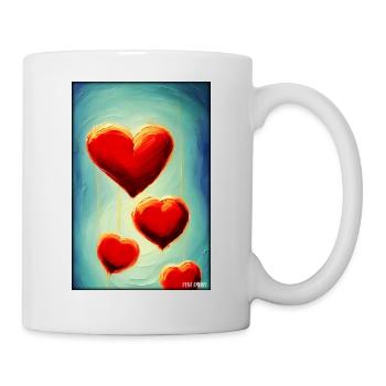 Liebe Herz Valentinstag Liebespaar Romantisch - Tasse - Weiß - Rechts