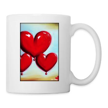 Liebe Herz Valentinstag Liebespaar Romantisch - Tasse - Weiß - Rechts