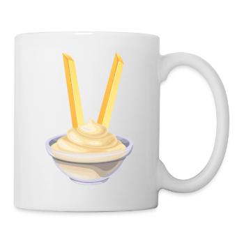 Leckere Mayonnaise | Mayo mit Pommes | Lustig - Tasse - Weiß - Rechts