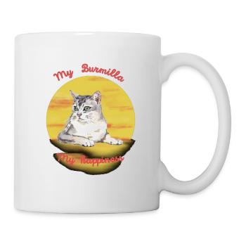Logo rétro avec un chat "Burmilla" - Mug blanc - blanc - Droite