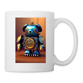 Niedlicher Uhrwerk Baby-Bär Android - Tasse - Weiß - Rechts