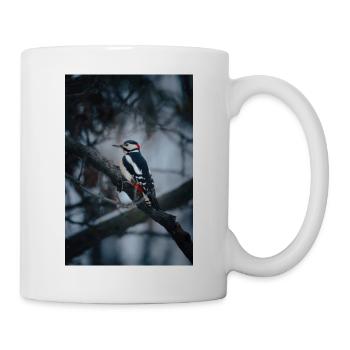 Great spotted woodpecker in winter - Mug - white - Right