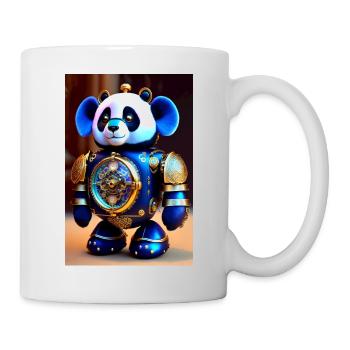 Niedlicher Uhrwerk Baby-Panda Android - Tasse - Weiß - Rechts