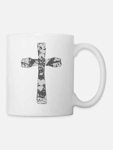 Croix zentangle - Mug blanc - blanc
