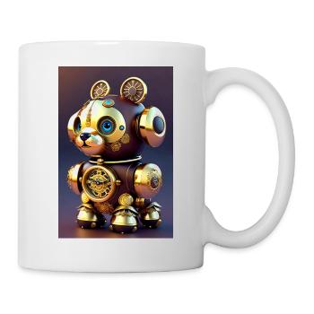 Niedlicher Uhrwerk Baby-Hündchen Android - Tasse - Weiß - Rechts