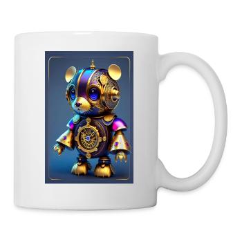 Niedlicher Uhrwerk Baby-Hamster Android - Tasse - Weiß - Rechts