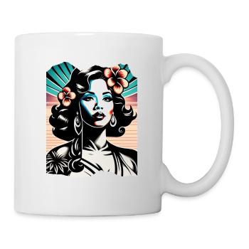 Exotic beauty in retro design - Mug - white - Right
