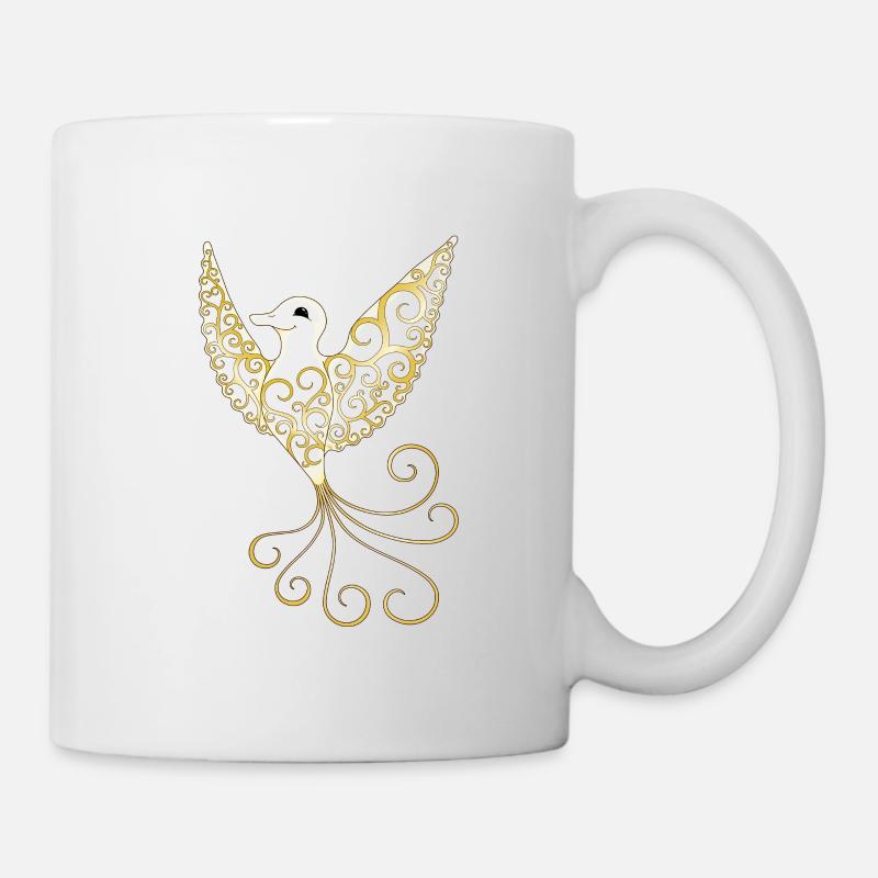 Goldener Traumvogel - Tasse - Weiß