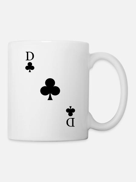 Kreuz Dame Kostüm Spielkarte Karneval Kreuzdame - Tasse - Weiß