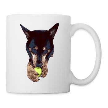 Good dog playing ball - Mug - white - Right