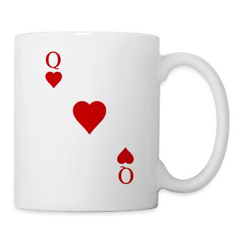 Heart Lady Queen Q Playing Card Costume Carnival - Mug - white - Right