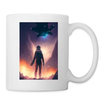 Galaxie Weltraum Sateliet Astronaut - Tasse - Weiß - Rechts