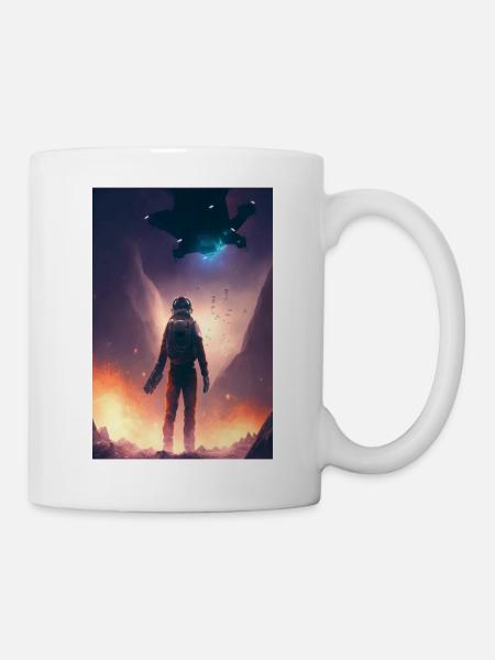 Galaxie Weltraum Sateliet Astronaut - Tasse - Weiß