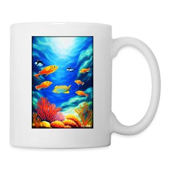 Vie marine Monde sous-marin Poissons Mer Lac animal - Mug blanc - blanc - Droite
