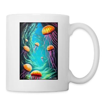 Meeresleben Unterwasserwelt Fische Meerestier See - Tasse - Weiß - Rechts