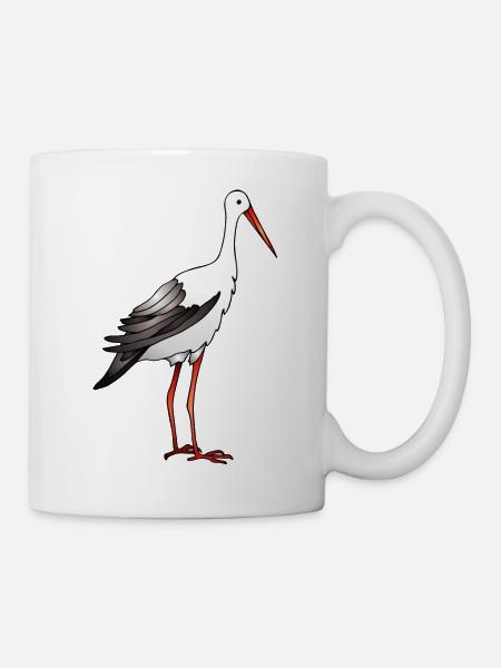 Oiseau cigogne - Mug blanc - blanc