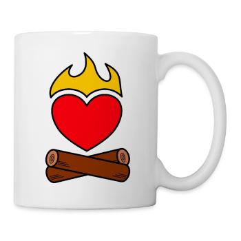 Lagerfeuer Liebe Herz Flammen Camping - Tasse - Weiß - Rechts
