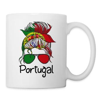 Portugal Flag Used Look Portuguese Flag - Mug - white - Right