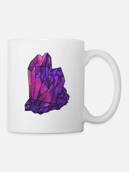 Kristall Edelstein Diamant viva magenta Juwel - Tasse - Weiß