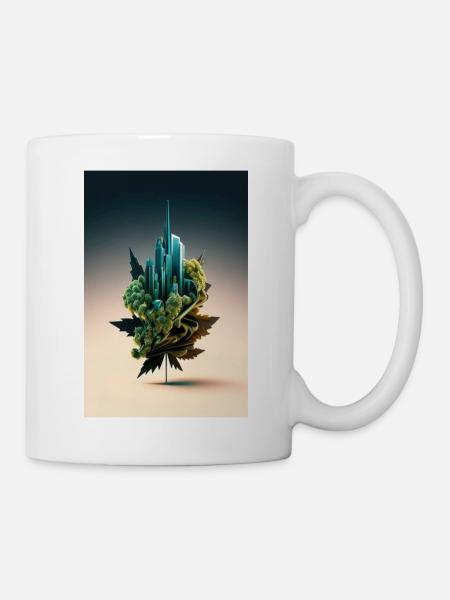 Cannabis Hemp Marijuana Leaf - Mug - white