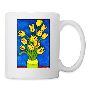 Tulip Lily Family Flower Spring Meadow Green - Mug - white - Right